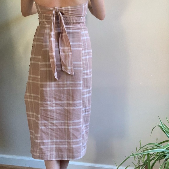 Free People Life Like This Linen Strapless Midi Dress - Picture 14 of 15